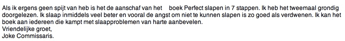 De ervaring met Perfect Slapen in 7 Stappen van Joke