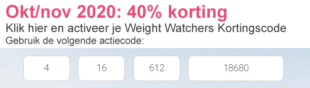 Kortingscode voor Weight Watchers online in 2020