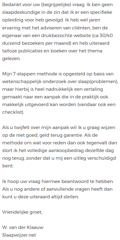 Over William van der Klauw van Slaapwijzer