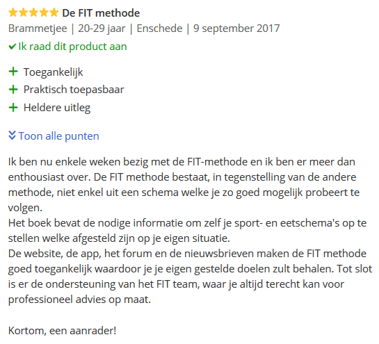 Ervaringen voor FIT.nl