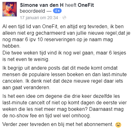 Ervaringen met OneFit