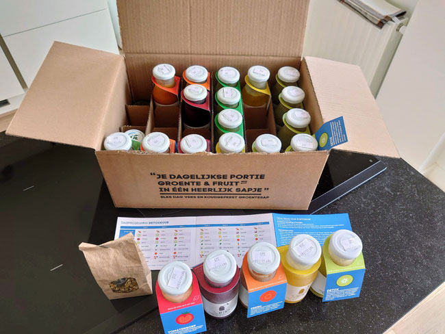 Unboxing van de sapje detoxbox